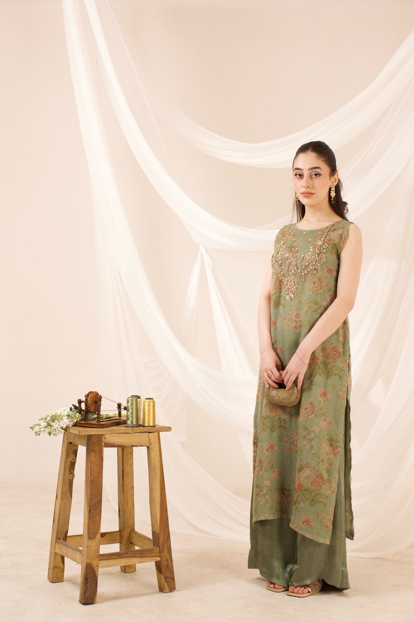 Floral Chiffon Couture Set