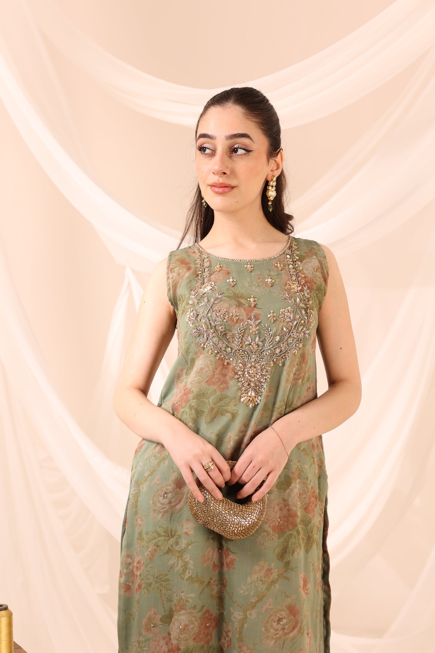 Floral Chiffon Couture Set