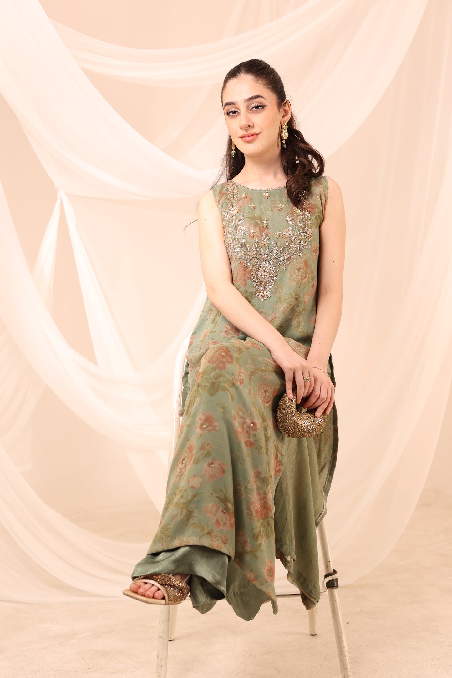 Floral Chiffon Couture Set